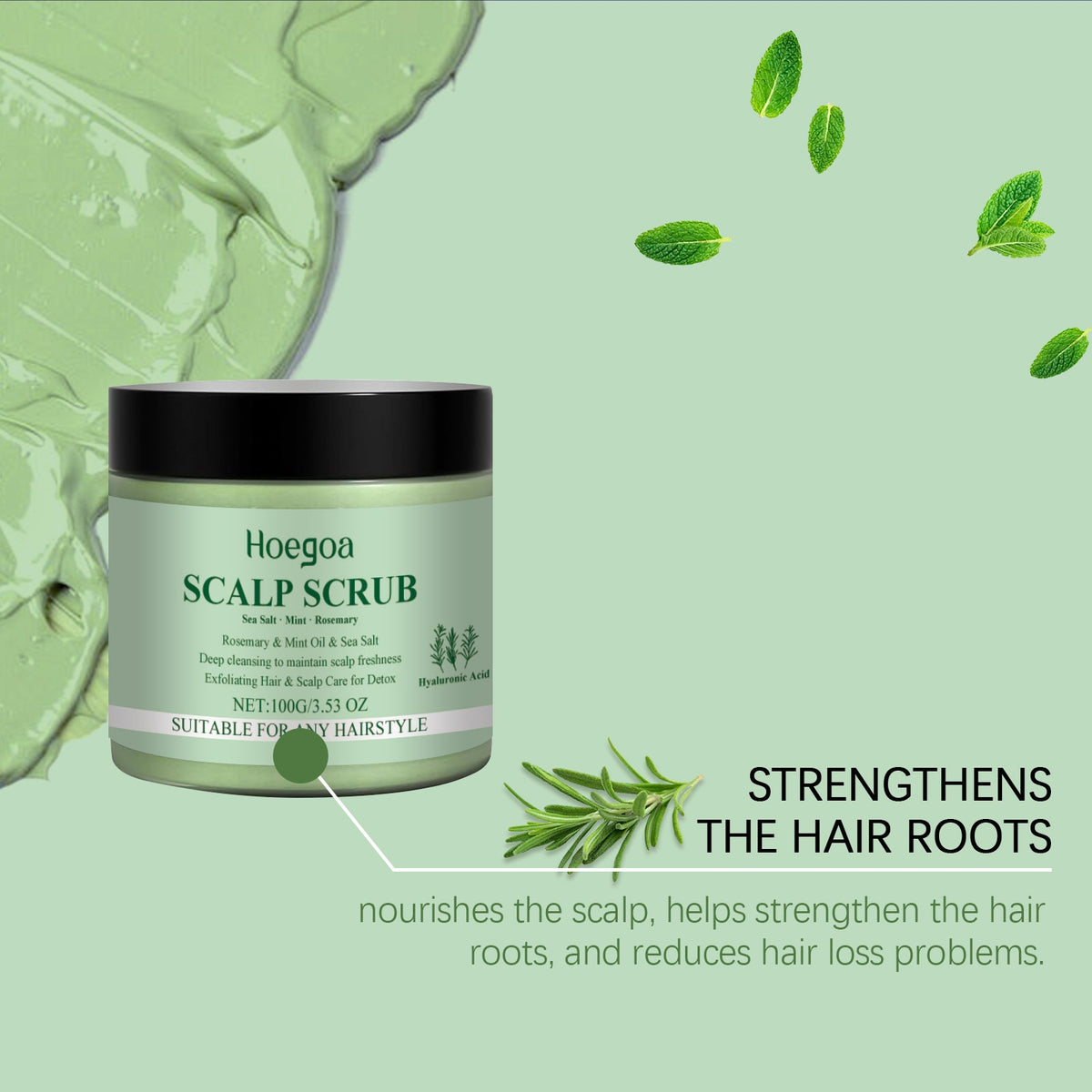 Rosemary Scalp Facial Scrub Soothing Moisturizing Cool