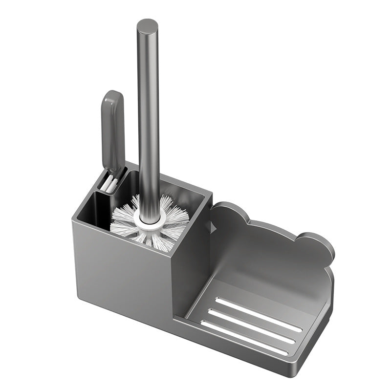 Wall-Mounted Toilet Brush Set with Long Handle and 2 Brushes - No Dead Angle Cleaning