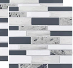 Marble Pattern Tile Stickers for Kitchen & Bathroom Wall Decoration - 10cm 10 Pieces