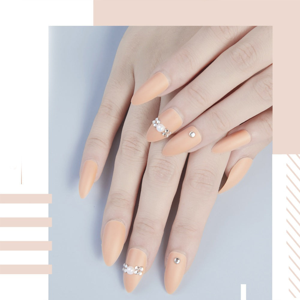 Women's Long Pointed Nail Art Sequins Set - Multiple Styles, 24 Pieces