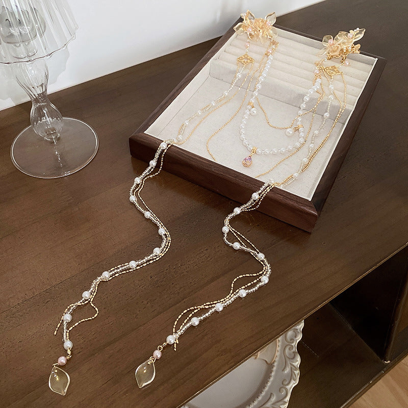 Women's Pearl Diamond Flower Hairpin - Gold