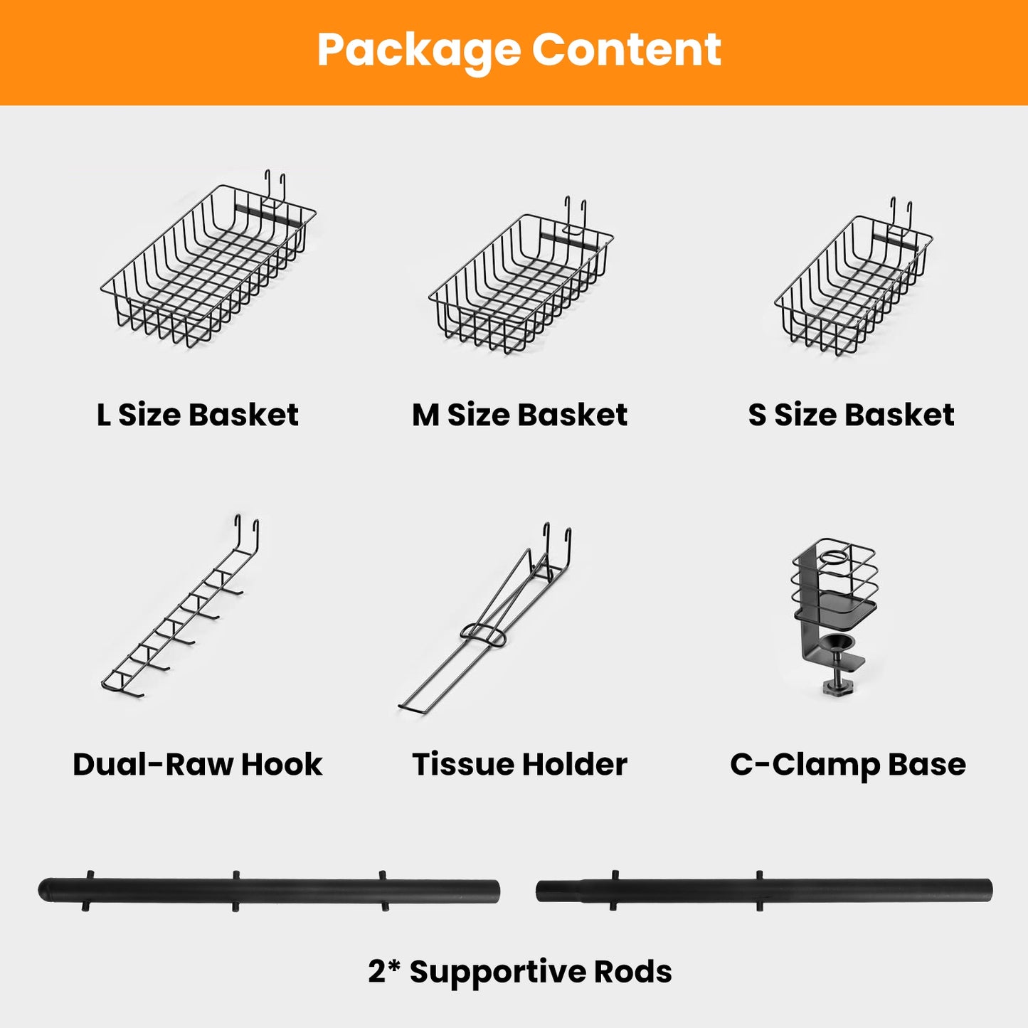 BBQ Storage Caddy with Large Capacity Baskets, Tool Hooks & Paper Towel Holder