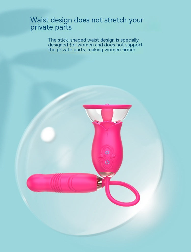 Double-Headed Sucking Tongue Licking Vibrator Device - Electric Silicone Adult Wellness