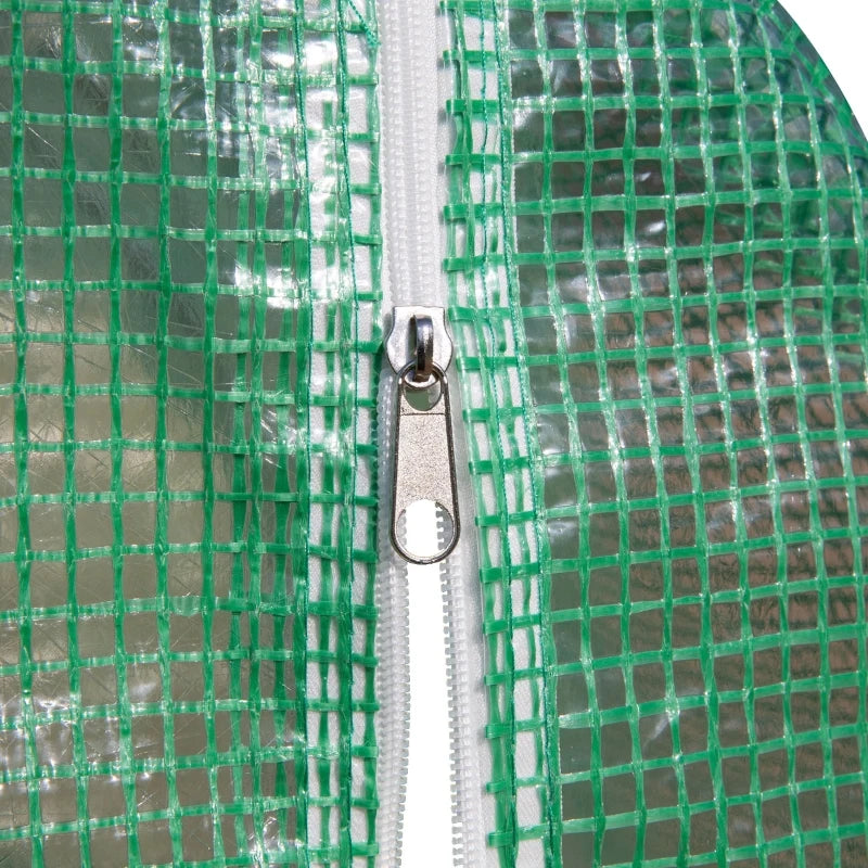Walk-In Tunnel Greenhouse with Roll-Up Windows - Green
