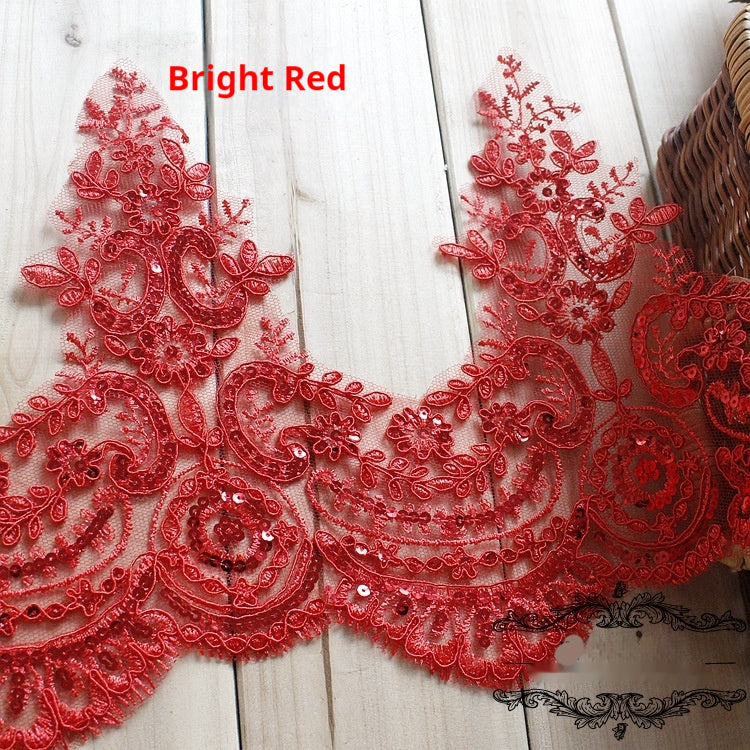 Wedding Lace Embroidery Sequin Fabric Accessories for DIY Crafts