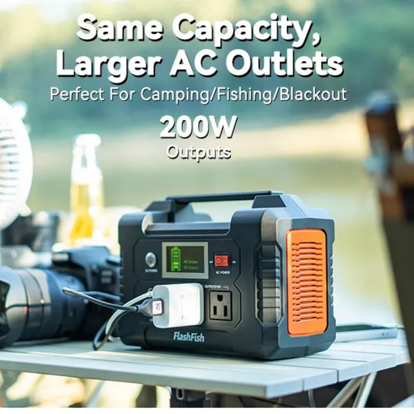 200W Portable Power Station - 40800mAh Solar Generator with AC, DC & USB Ports