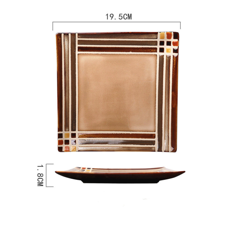 Ceramic Hand-Painted Western Style Breakfast Plate 8 Inch Microwave Safe