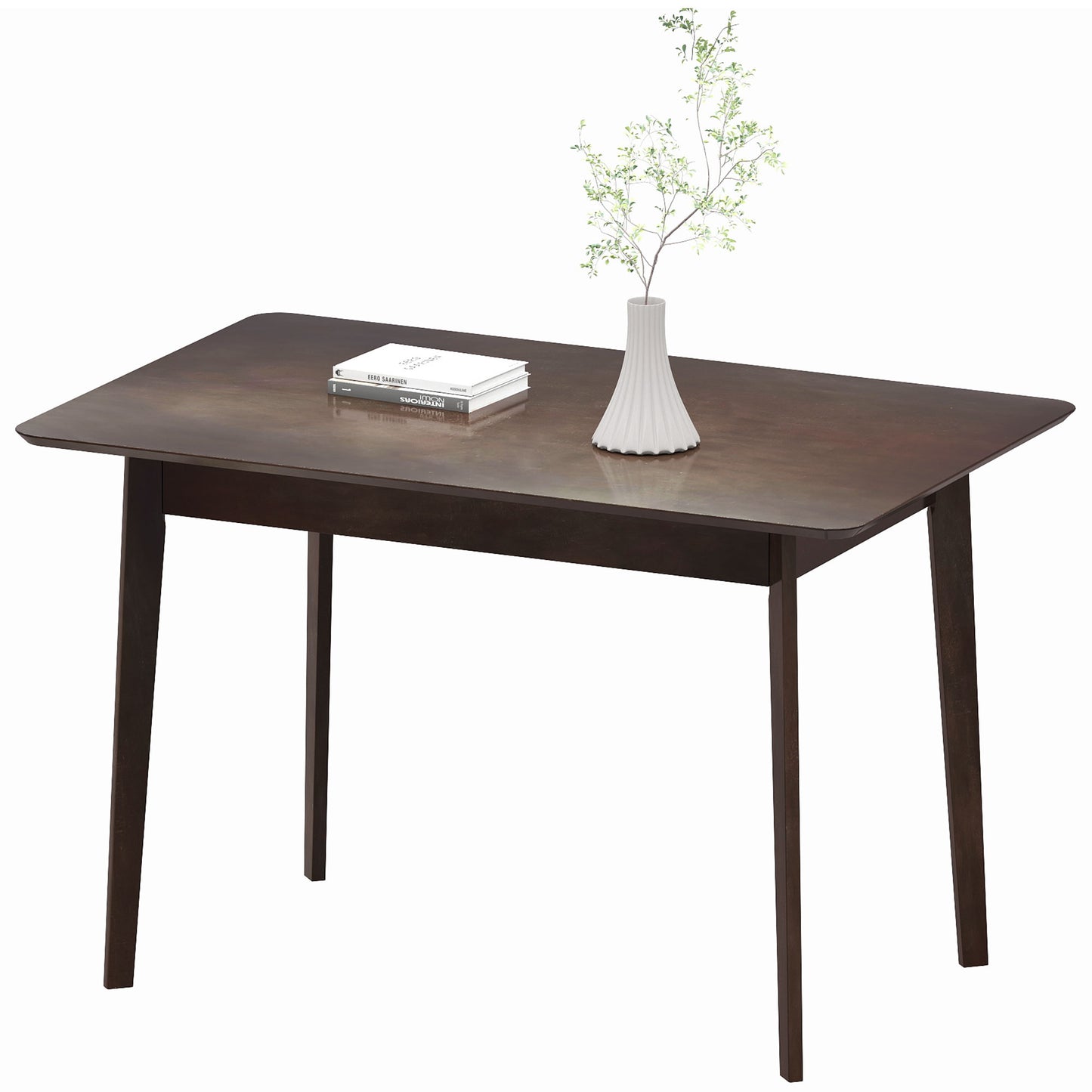 Mid-Century Modern 47.2" Dining Table - Dark Mahogany