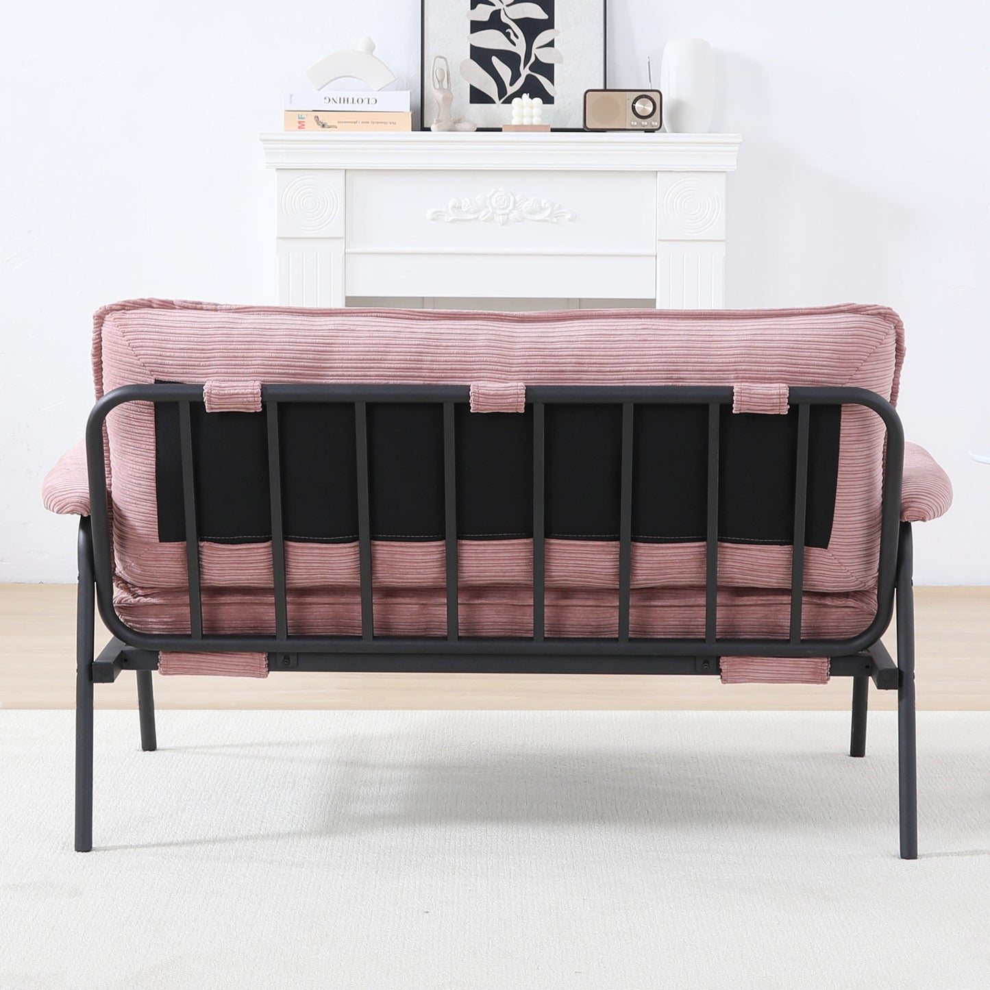 53-Inch Pink Sofa for Small Spaces - Modern Corduroy Design