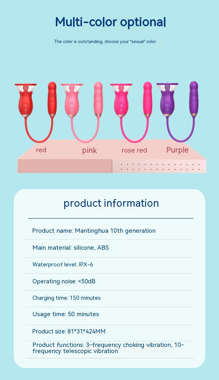 Double-Headed Sucking Tongue Licking Vibrator Device - Electric Silicone Adult Wellness