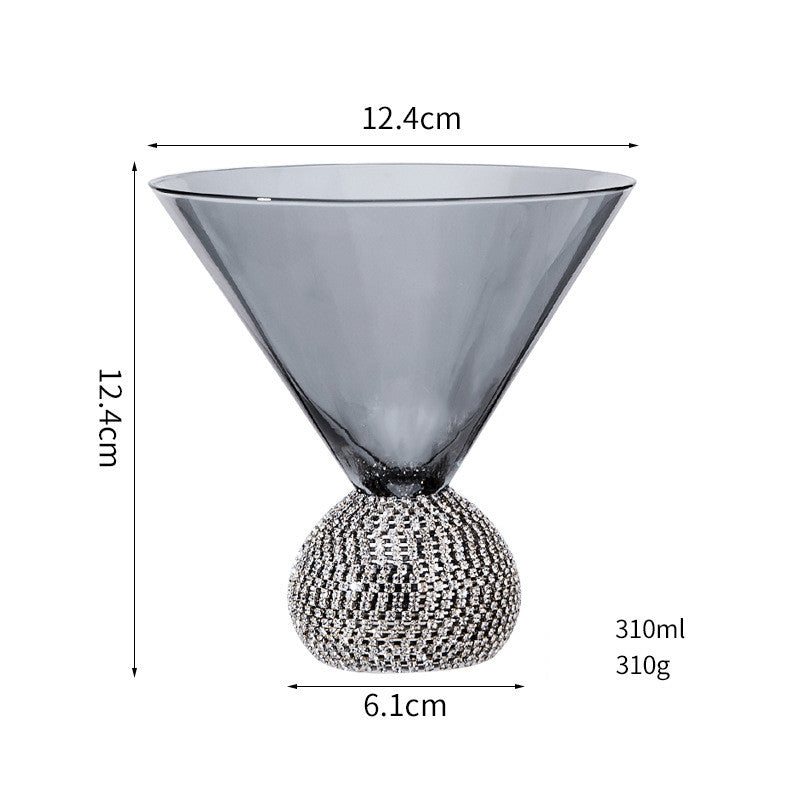 Luxury Diamond-Encrusted Crystal Wine Glass - Multiple Colors & Styles