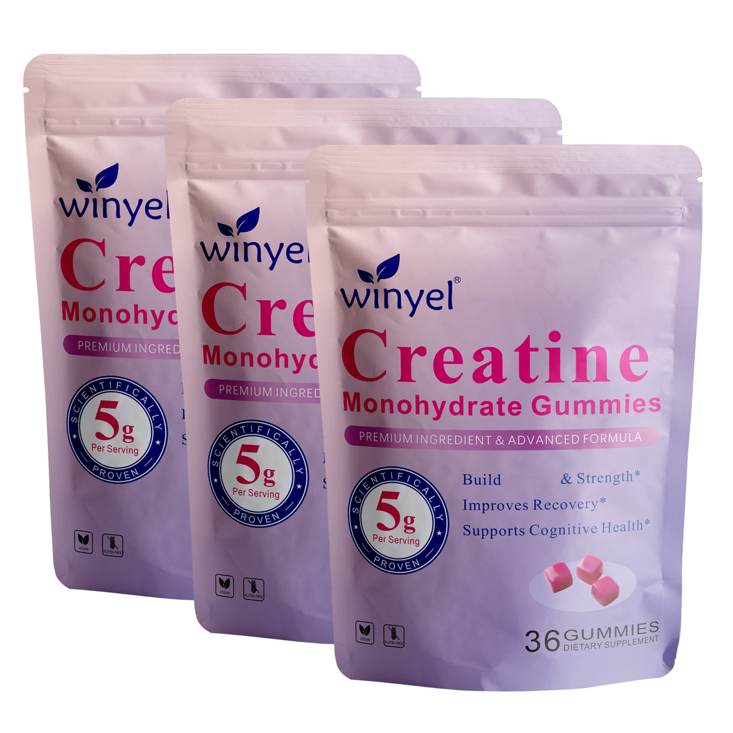 Creatine Monohydrate Gummies - Sugar-Free Muscle & Cognitive Support