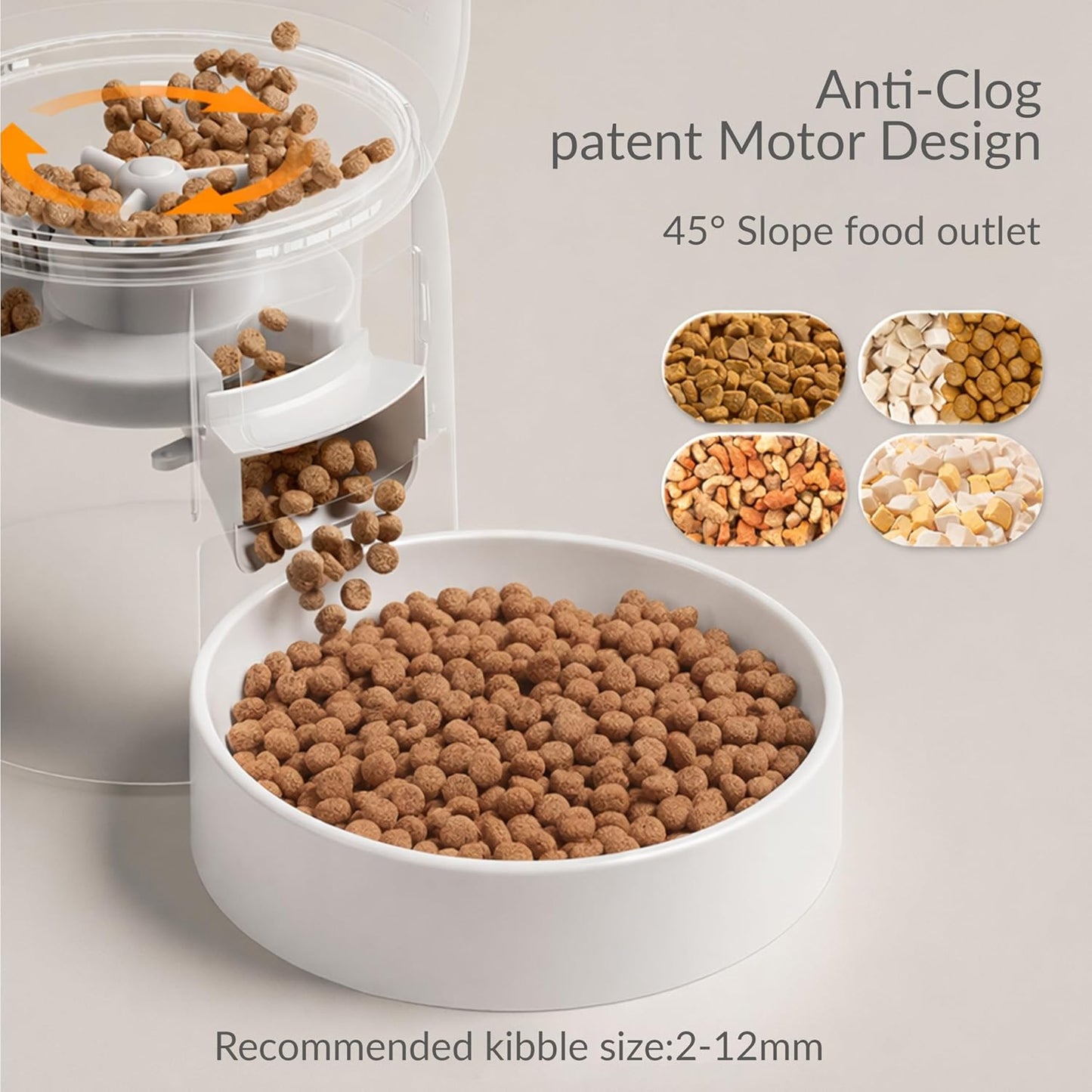 Wi-Fi Automatic Cat & Small Dog Food Dispenser - Programmable Portion Control