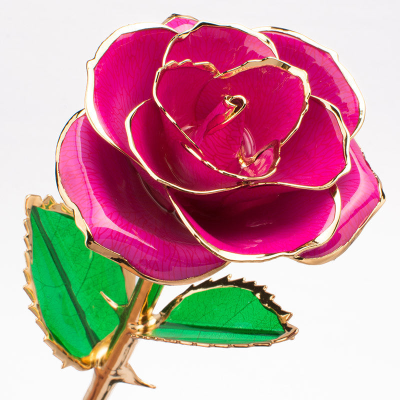 24K Gold-Plated Decorative Rose Flower Gift Box for Valentine's Day & Special Occasions