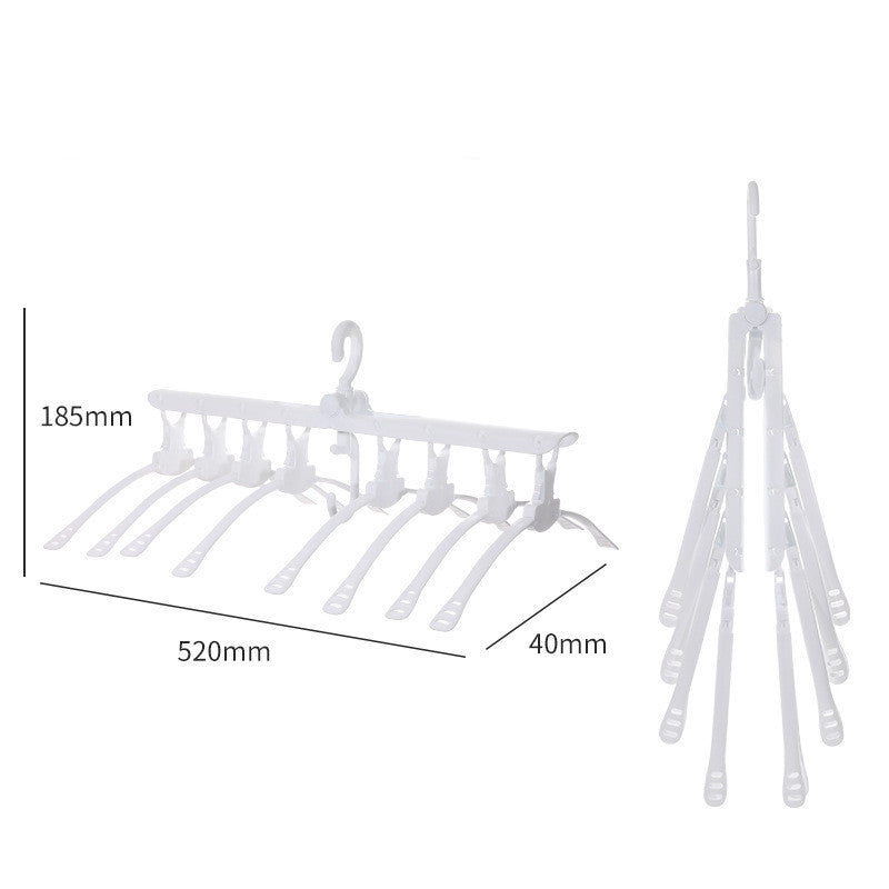 Folding Pant Rack with Clips - Retractable Wardrobe Organizer for Clothes Storage