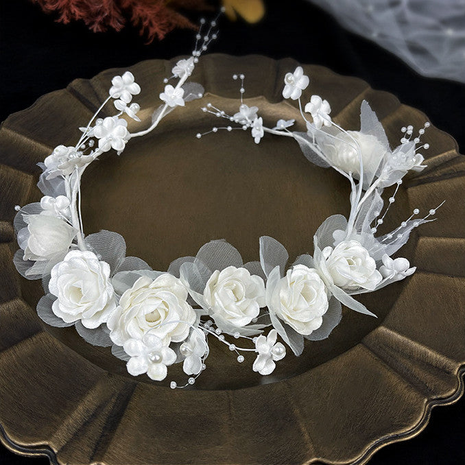 Bridal Flower Headband - Handmade Fairy Flower Hair Accessory for Weddings