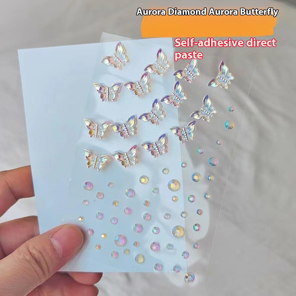 Pearl and Crystal Nail Art Stickers Set for DIY Manicure and Decor