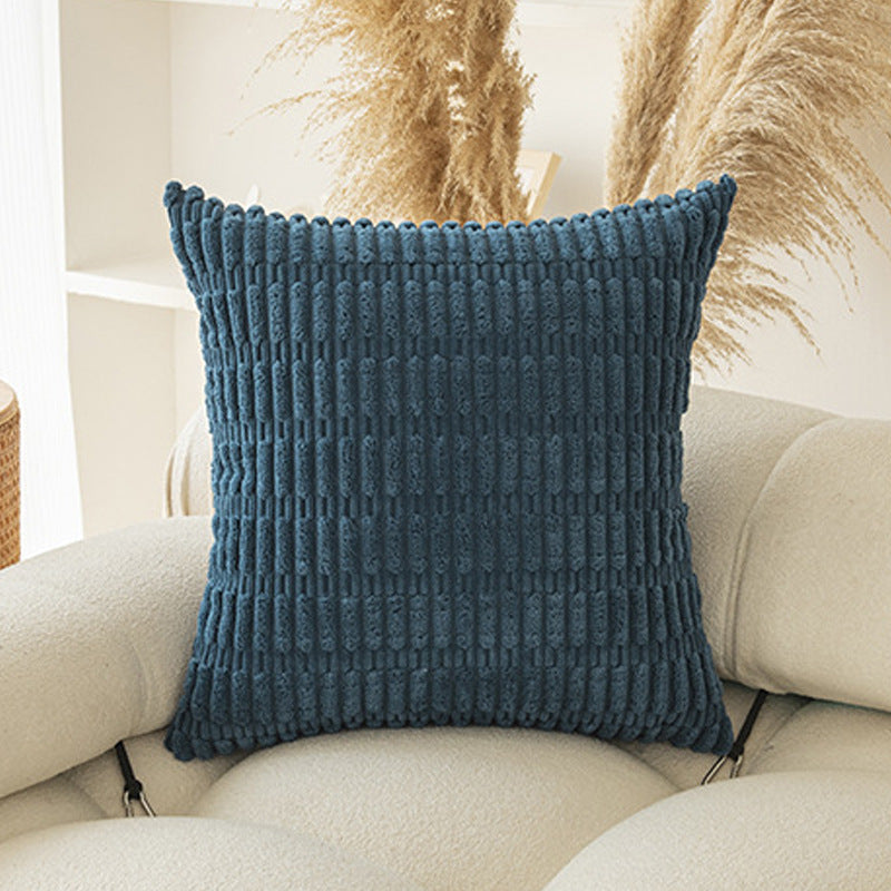 Boho Striped Throw Pillow Covers Plush Fabric Cushion Covers for Sofa & Bed