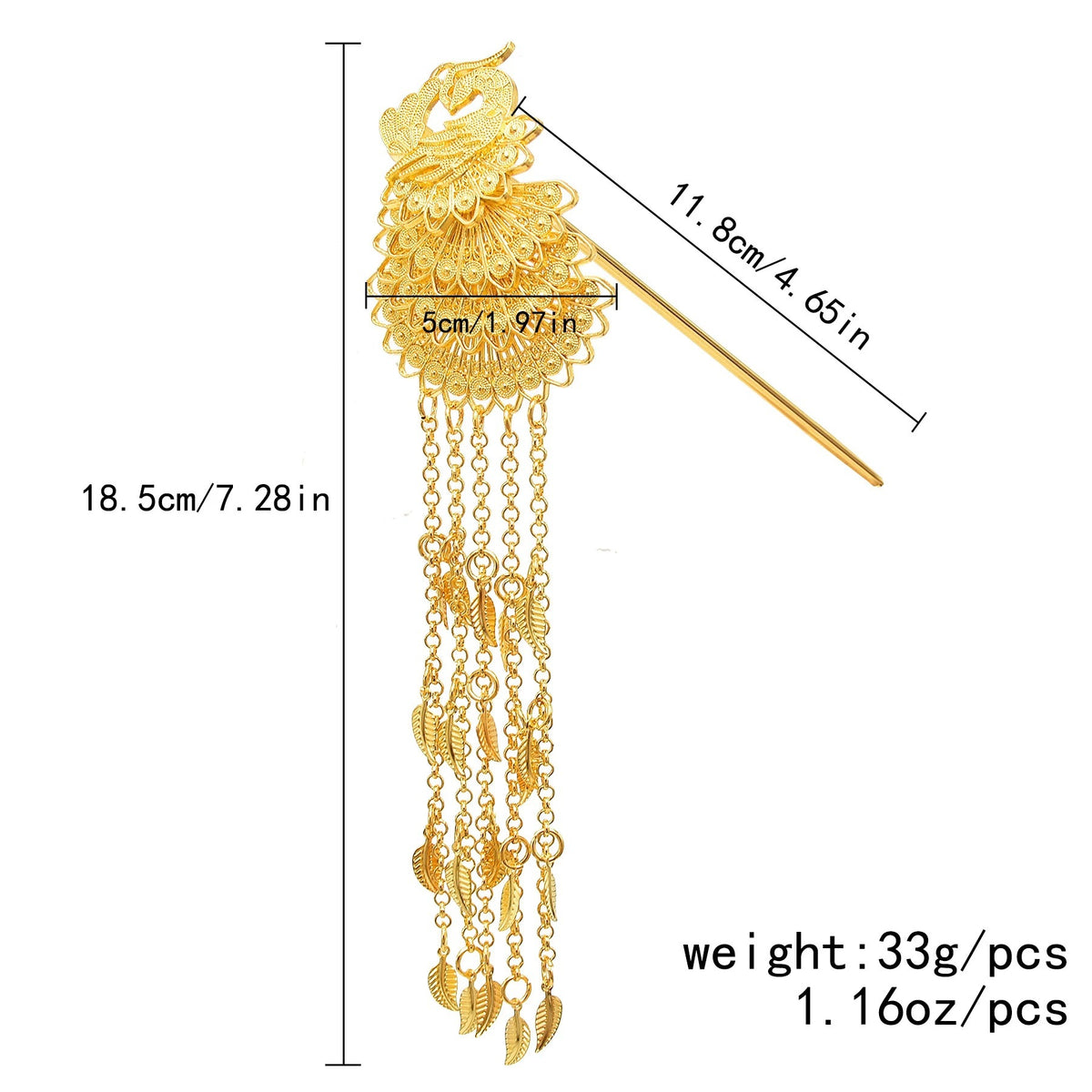 Ethnic Style Dai Golden Phoenix Hairpin