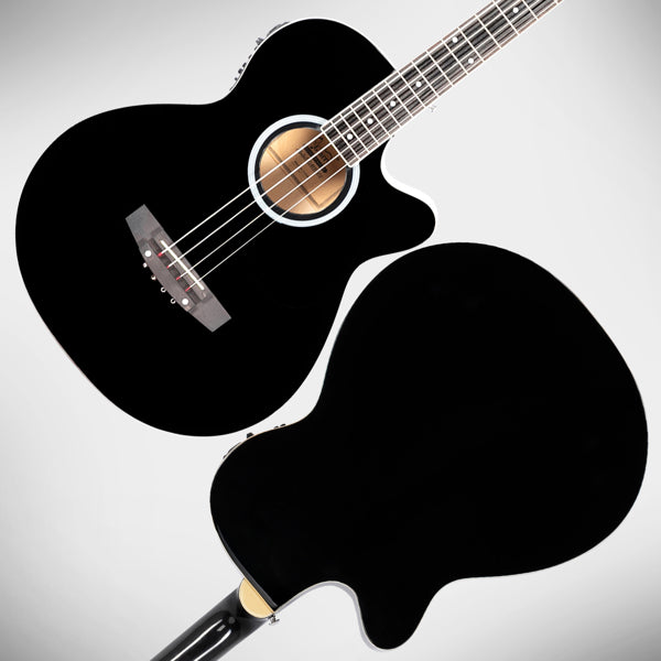 4-String Electric Acoustic Bass Guitar with EQ - Black
