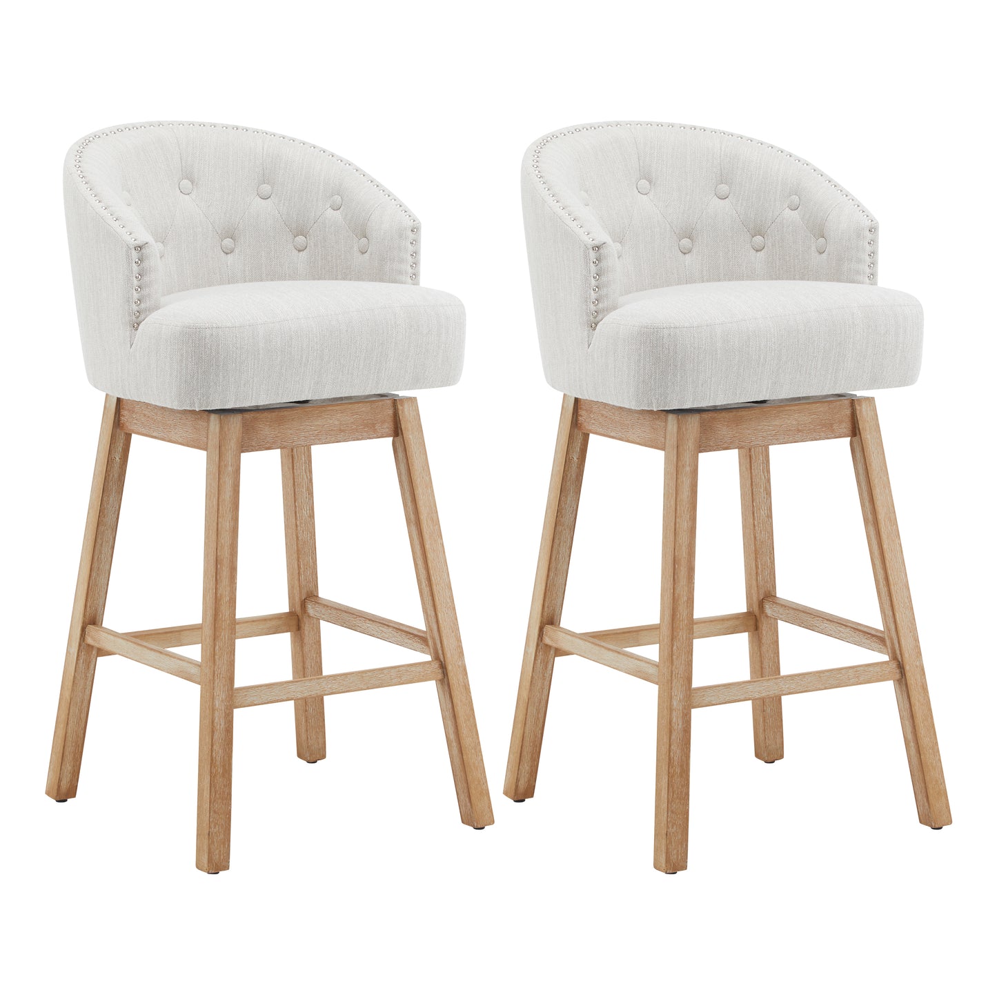 33.25 Swivel Counter Stools Set Of 2, Upholstered Height Bar With