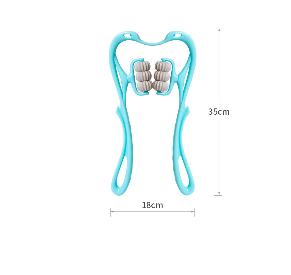 Manual 6-Roller Cervical Neck Massager - Deep Tissue Trigger Point Relief