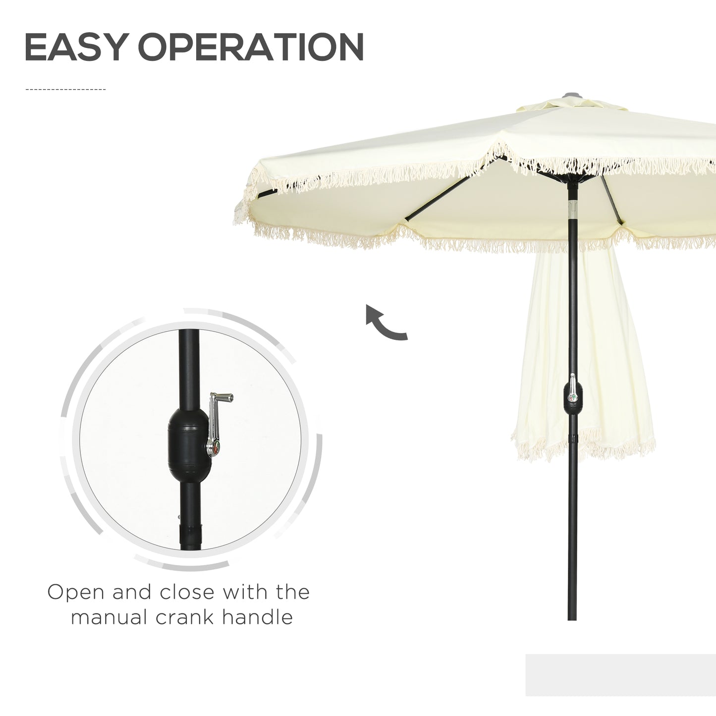 9 ft Cantilever Umbrella with Tilt & Crank - Cream White