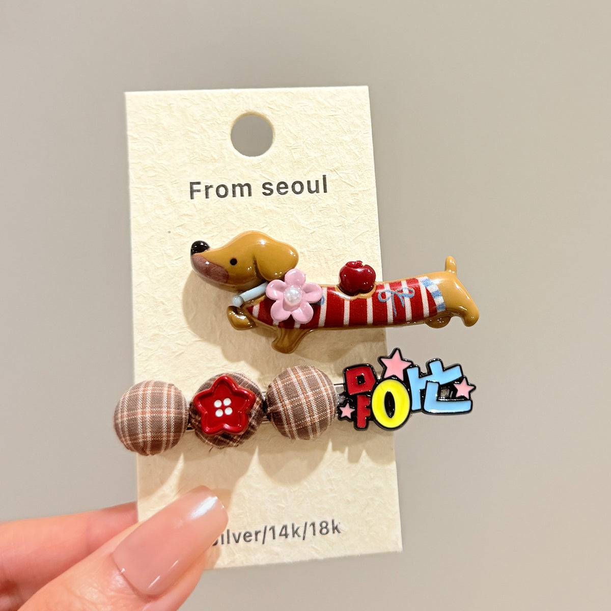 Cartoon Dachshund Hair Clip for Women