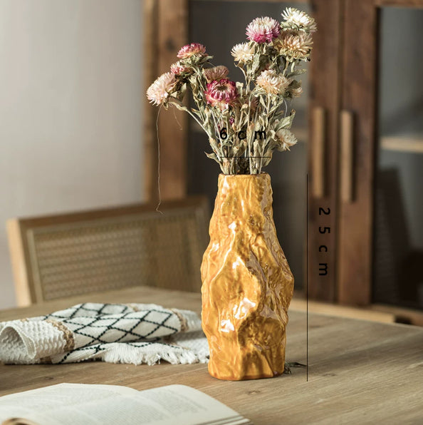 Modern Ceramic Vase for Home Decor - Irregular Shape, 25cm