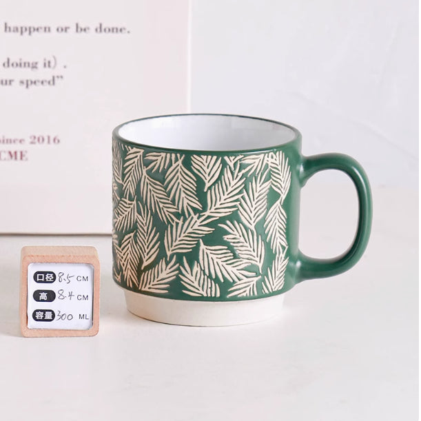 Ceramic Mug Breakfast Cup with Color Glaze, 401-500mL, Multiple Colors