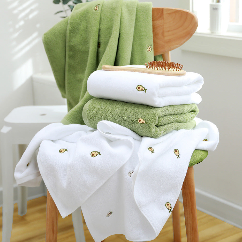 Embroidery Cotton Bath Towel - Soft, Absorbent, 70x140cm, Multiple Colors