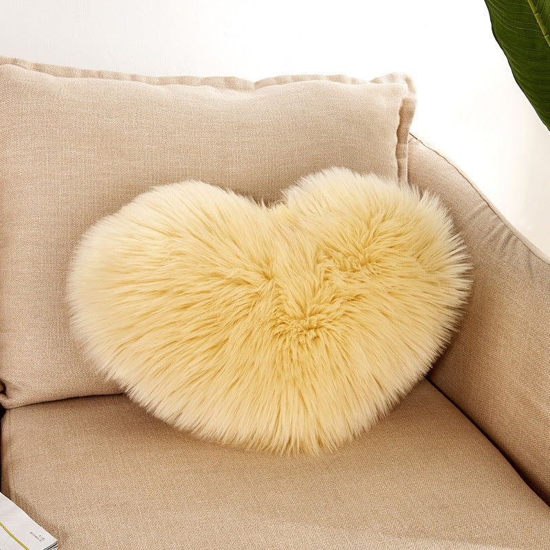 Heart Shaped Plush Cushion Cover European Style All Colors 40x50cm