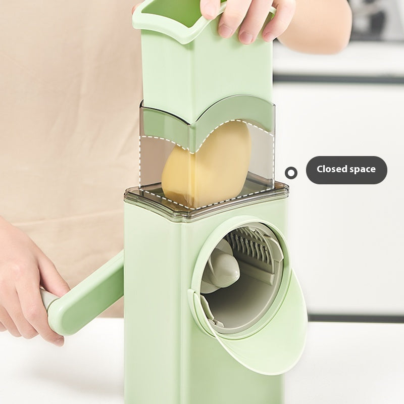 Multi-functional Hand Guard Kitchen Drum Shredder - Green Manual Vegetable Cutter