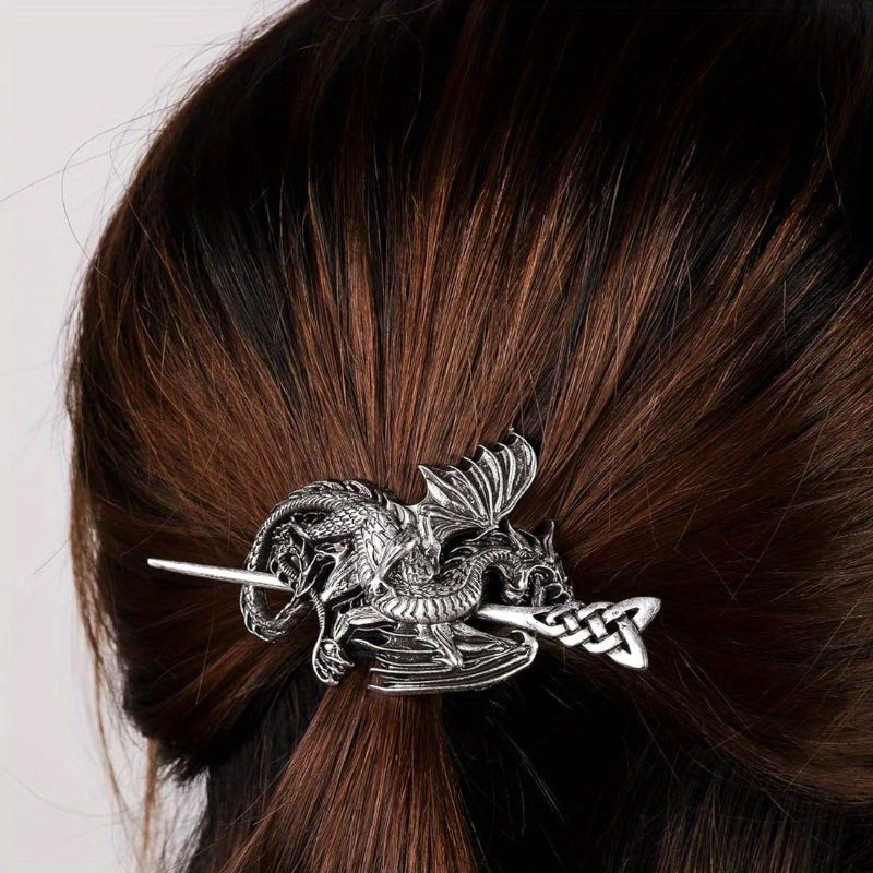 Retro Viking Dragon Hairpin Women's Hair Accessory Nordic Style