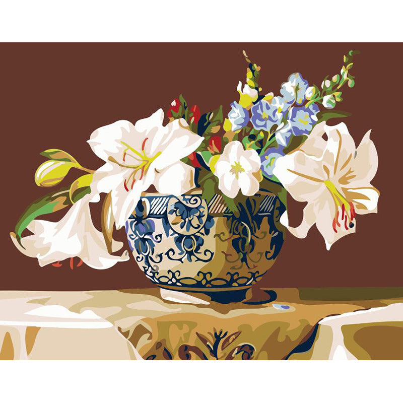 Digital Oil Painting Flowers Canvas Wall Art Frameless Home Decor