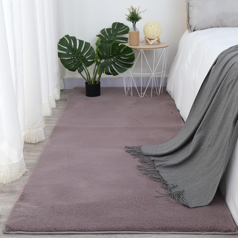 Long-Pile Faux Rabbit Fur Rug - Soft Plush Floor Mat for Home & Bedroom