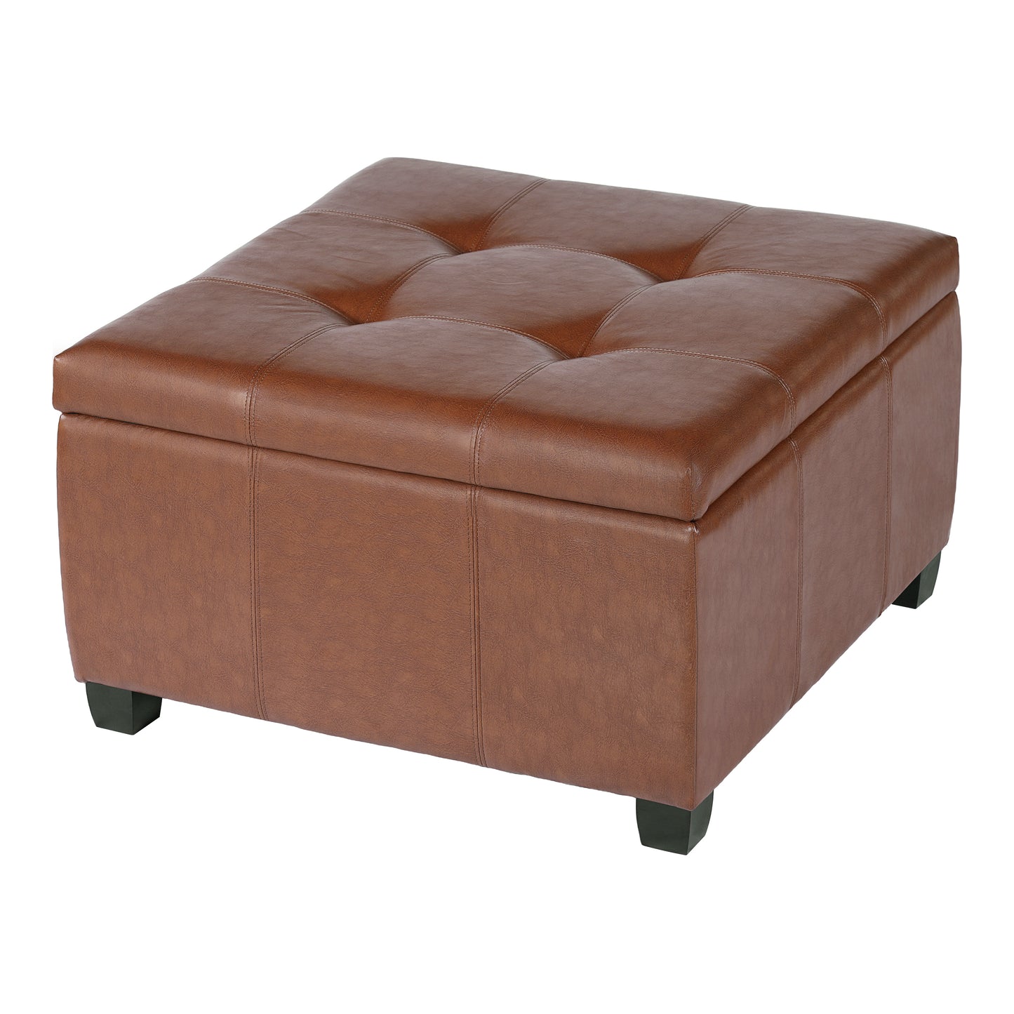 Richmond Storage Ottoman - Brown Faux Leather