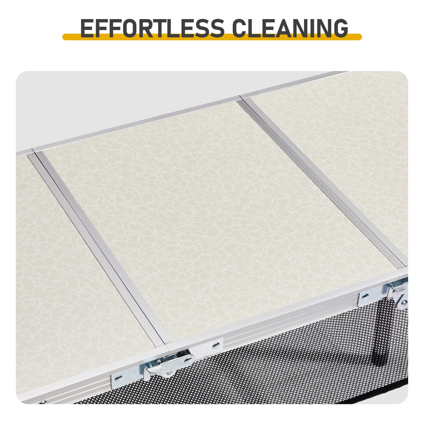 4ft Aluminum Folding Camping Table with Storage Compartments