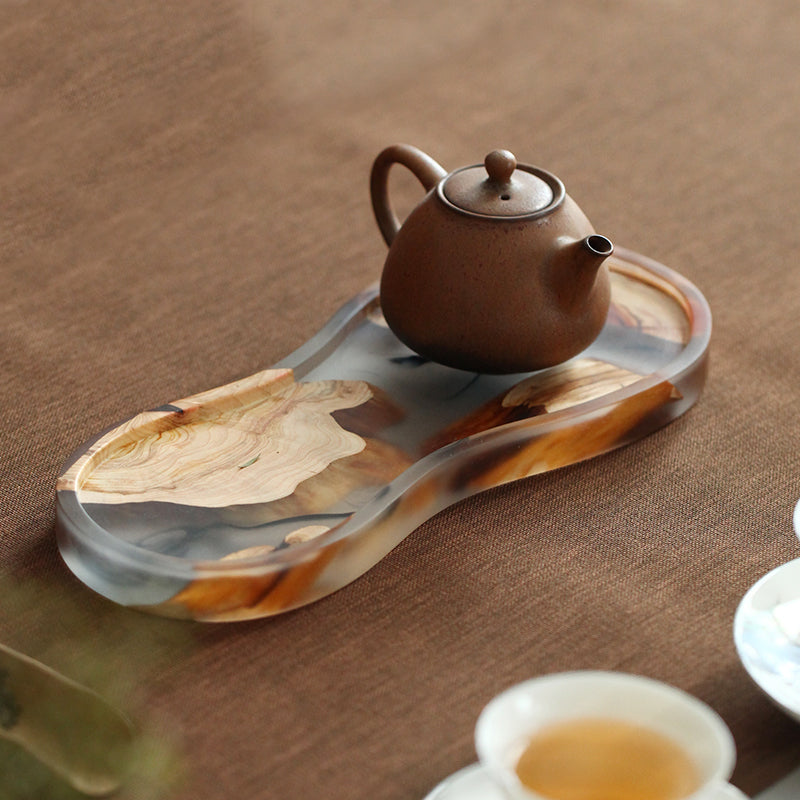 Home Office Creative Tea Ceremony Wooden Saucer Set - Multiple Styles