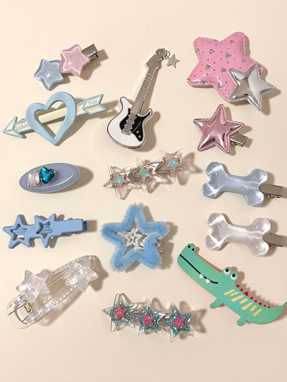 Butterfly & Flower Hair Barrettes Set - 10 Pack