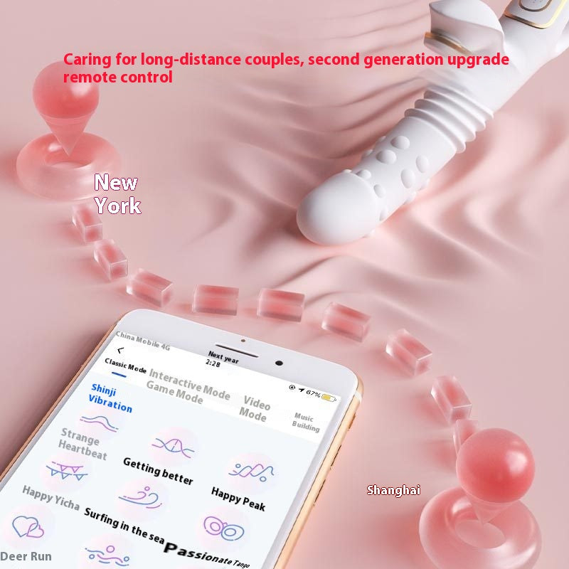 Remote Control Telescopic Toy for Adults Pink White - Home & Garden