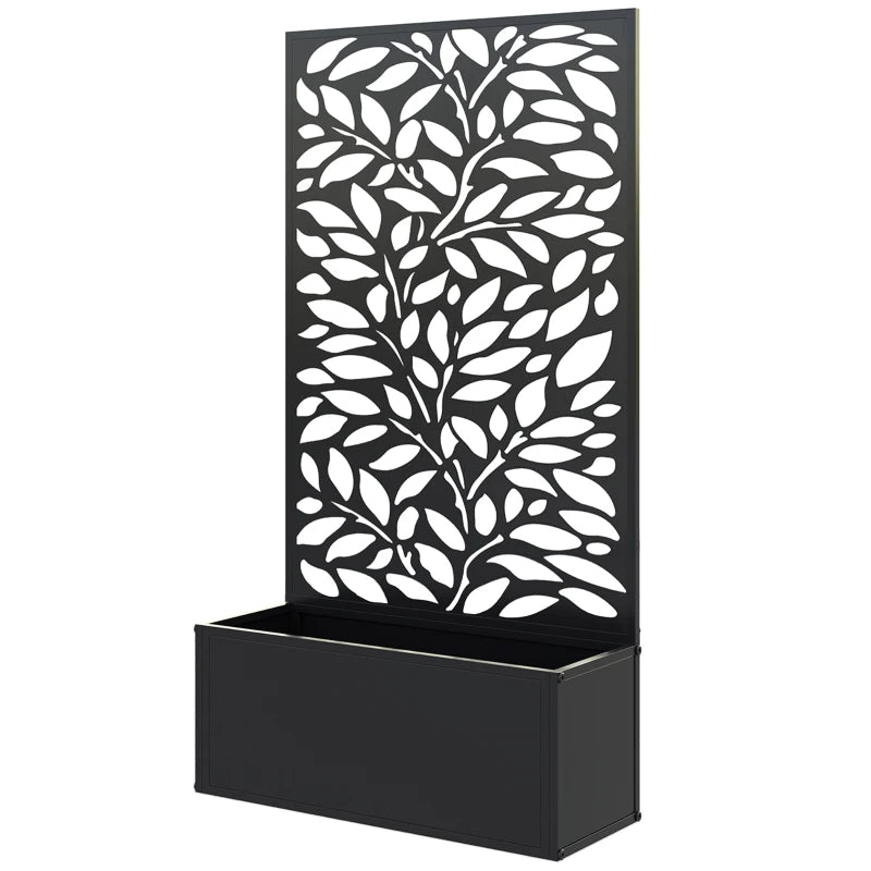 Metal Garden Bed with Trellis - Freestanding or Wall-Mounted Flower Bed for Climbing Plants