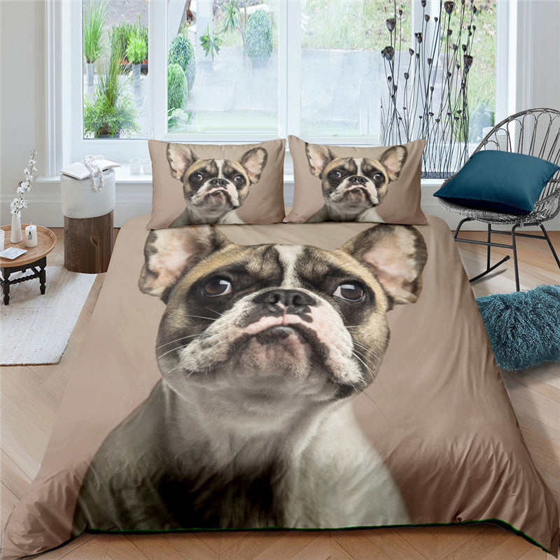 3D Pug Digital Printing Bedding Set - Modern Home Textiles