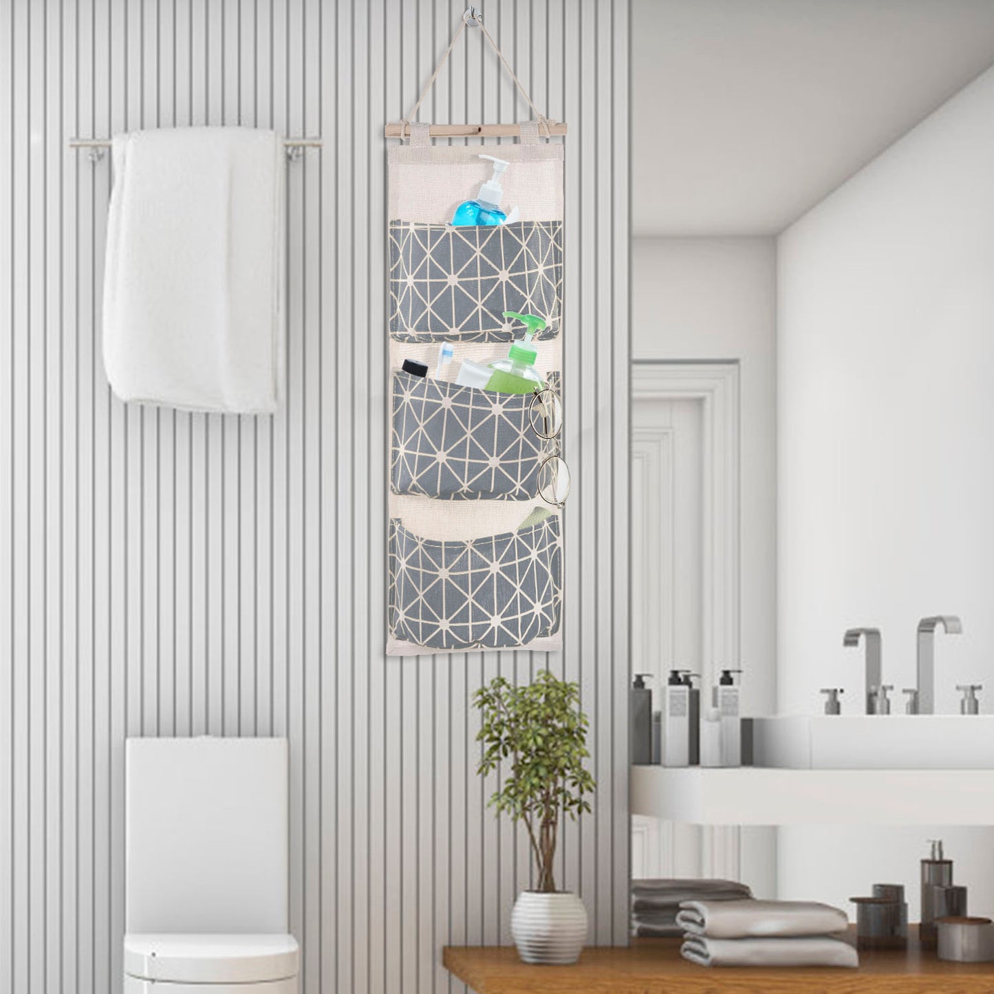 1Pc Wall Mounted Storage Bag Door Closet Hanging Organizer Waterproof