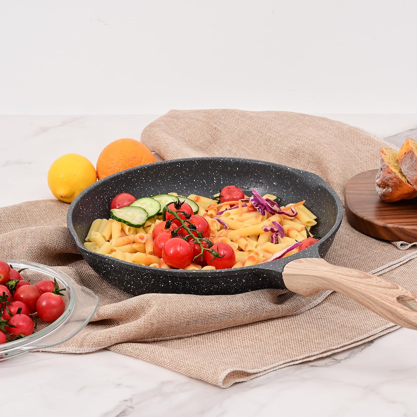 Nonstick Frying Pan with Stone Coating - Induction Skillet
