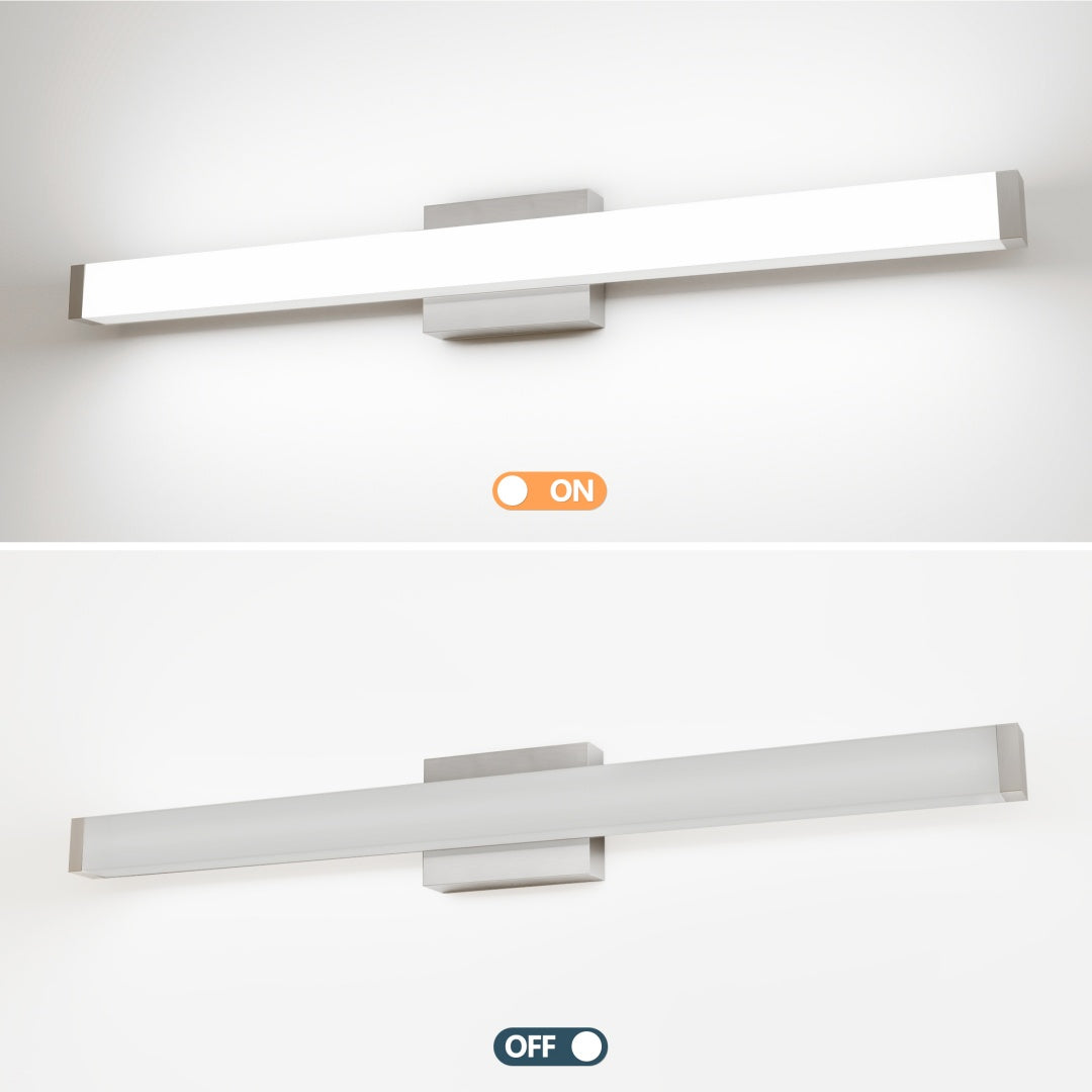 32.7" Brushed Nickel LED Bathroom Vanity Light - 18W Cool White