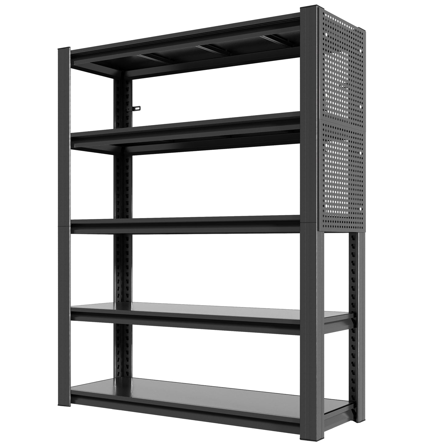 78 H 5-Tier Adjustable Heavy-Duty Storage Shelving With Pegboard,