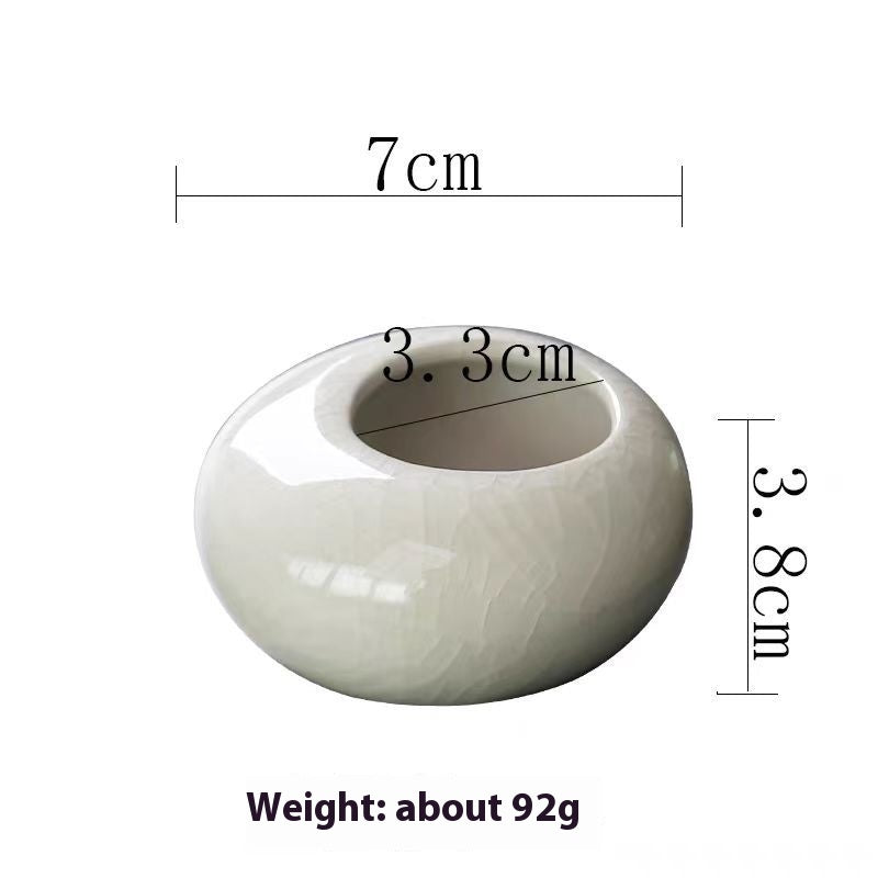 Mini Ceramic Flower Pot with Crackle Glaze - Indoor Garden Planter