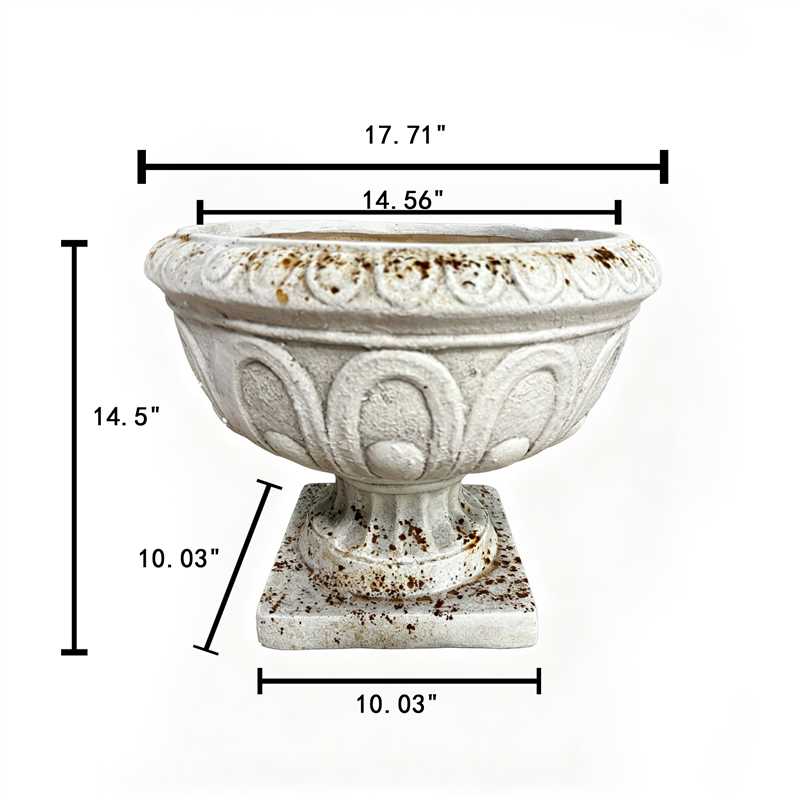 Rustic Magnesium Oxide Garden Planter - 17.71" Square