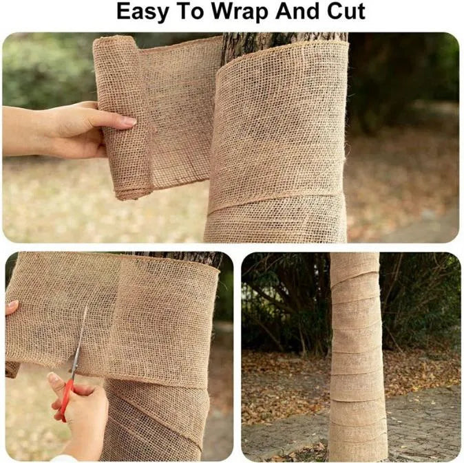 Garden Tree Wraps - Burlap Protective Cover for Trees, 4 Rolls